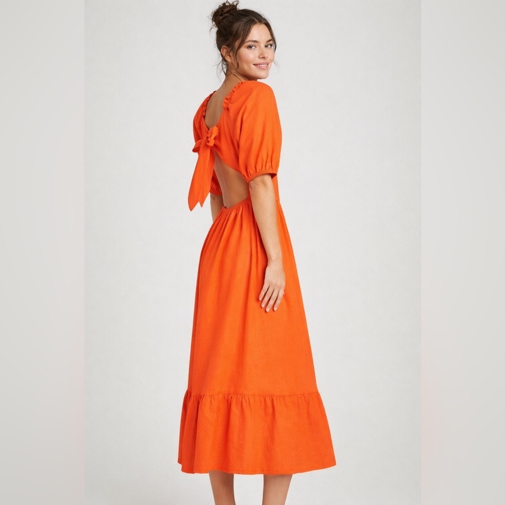 Who What Wear Vibrant Orange Maxi Skirt